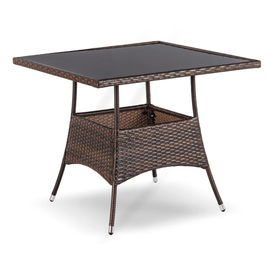 Zestaw Mebli Ogrodowych Na Taras Ogród Stół + 4x Krzesło Brązowy Beż MORADO