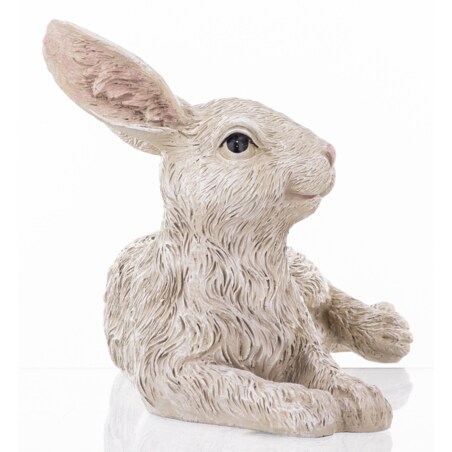 Dekoracja - biały królik 21x34x22 cm PELUCHE leżący