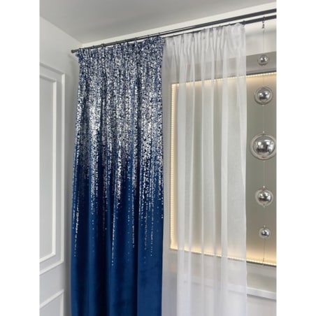 zasłona welurowa srebrny deszcz 140x270 cm