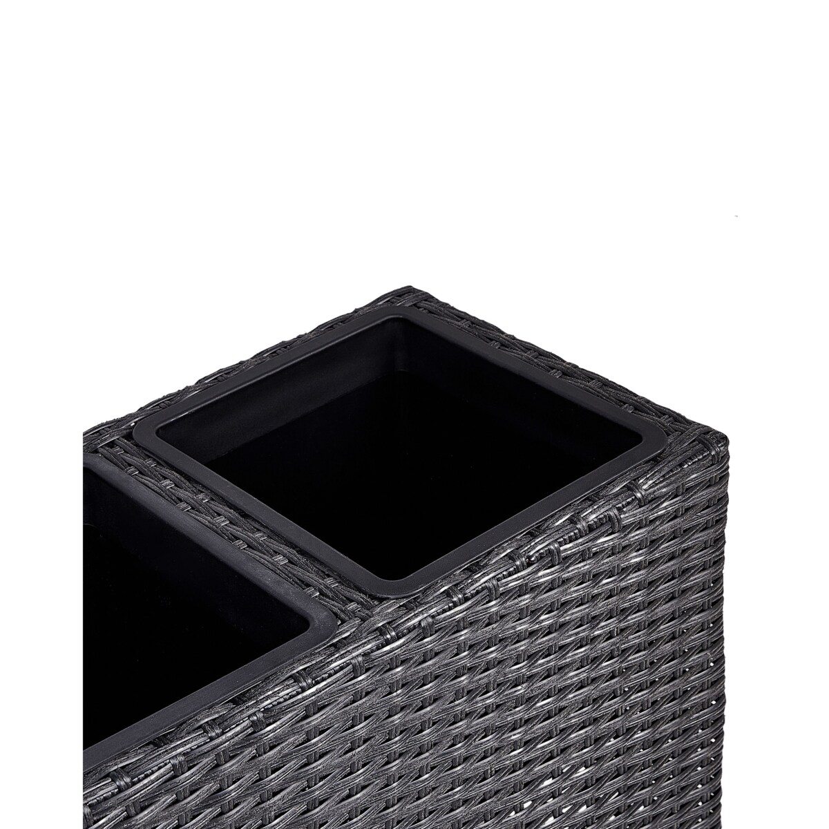 Donica na kółkach z technorattanu czarna BELLIS