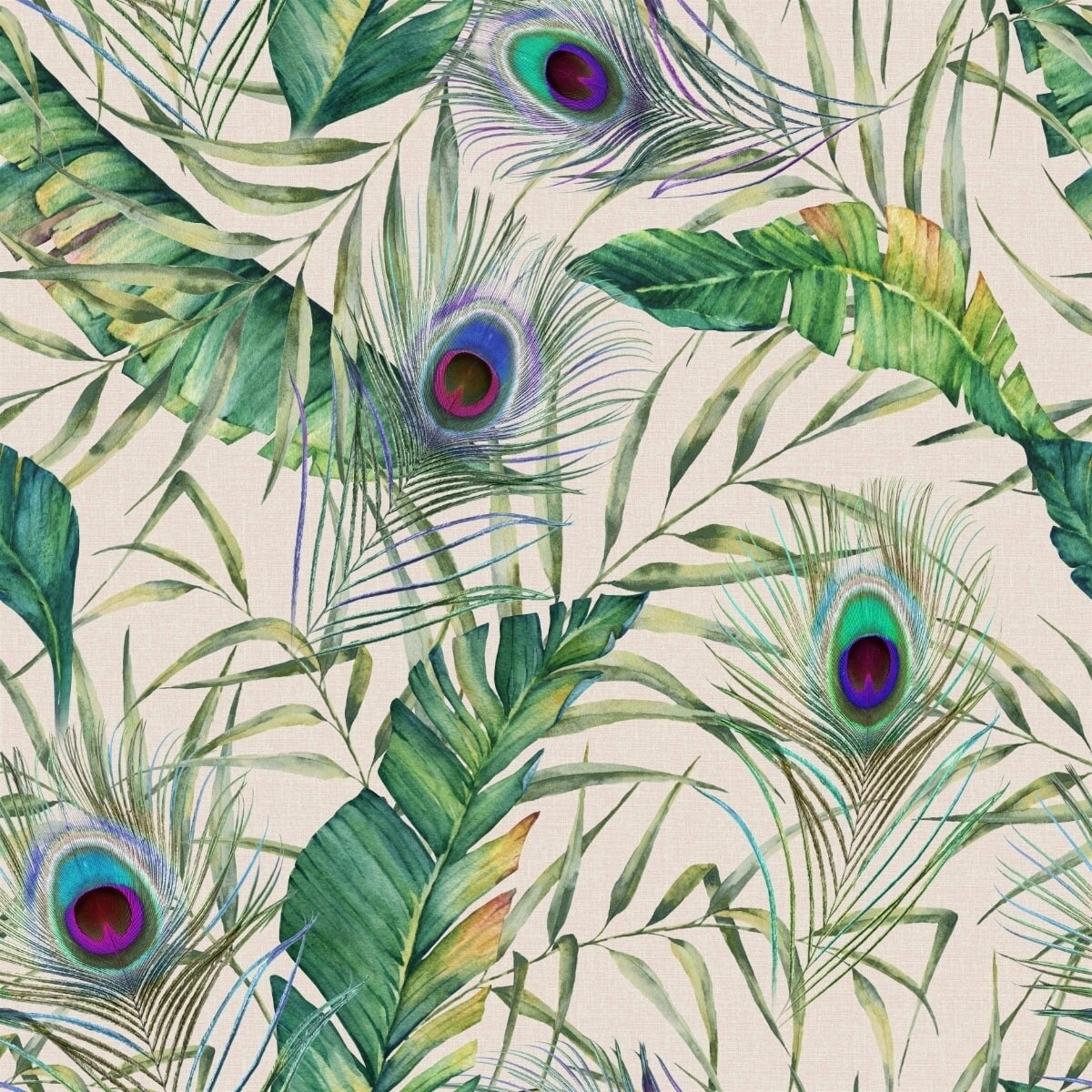 Obrus Velvet - Pawie Pióra - 120x180 cm - zielony