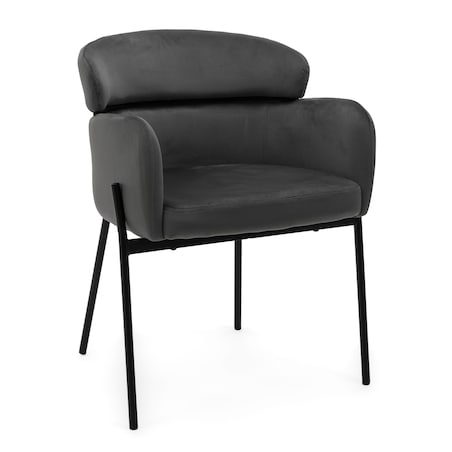 Krzesło tapicerowane welurowe do salonu BOLZANO szare