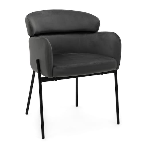 Krzesło tapicerowane welurowe do salonu BOLZANO szare