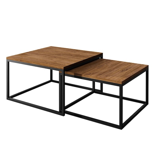 Stolik kawowy ława YOSHI 2w1 czarny dąb stirling 40/46 cm