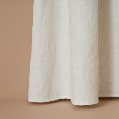 Śmietankowa zasłona z lnu 140x250 na taśmie marszczącej