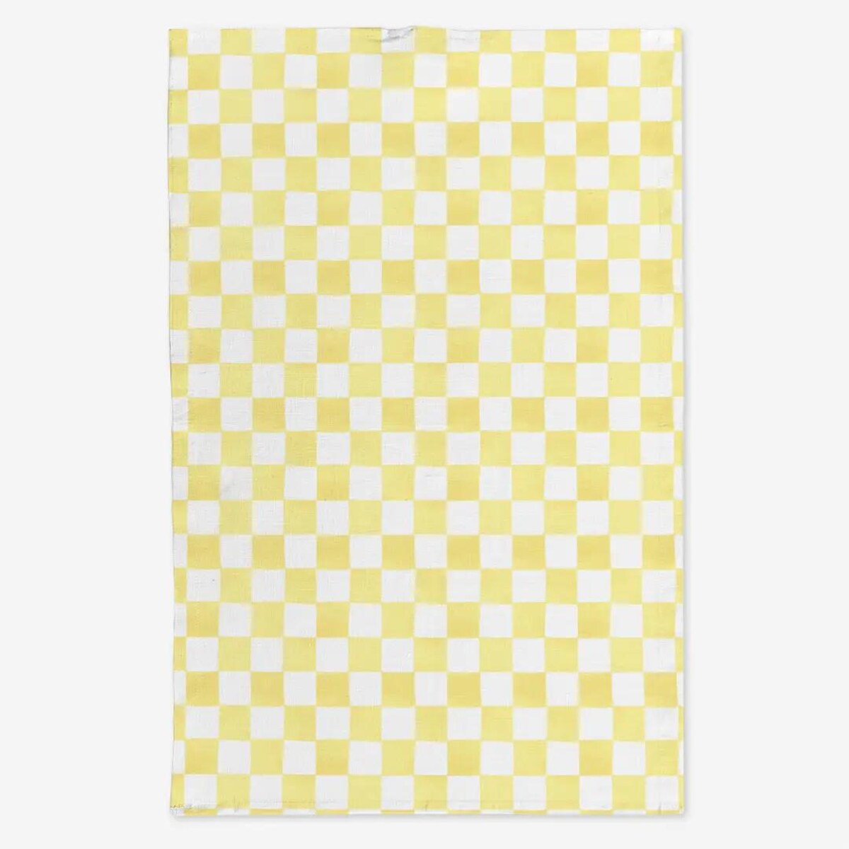 Lniany ręcznik kuchenny - żółta krata