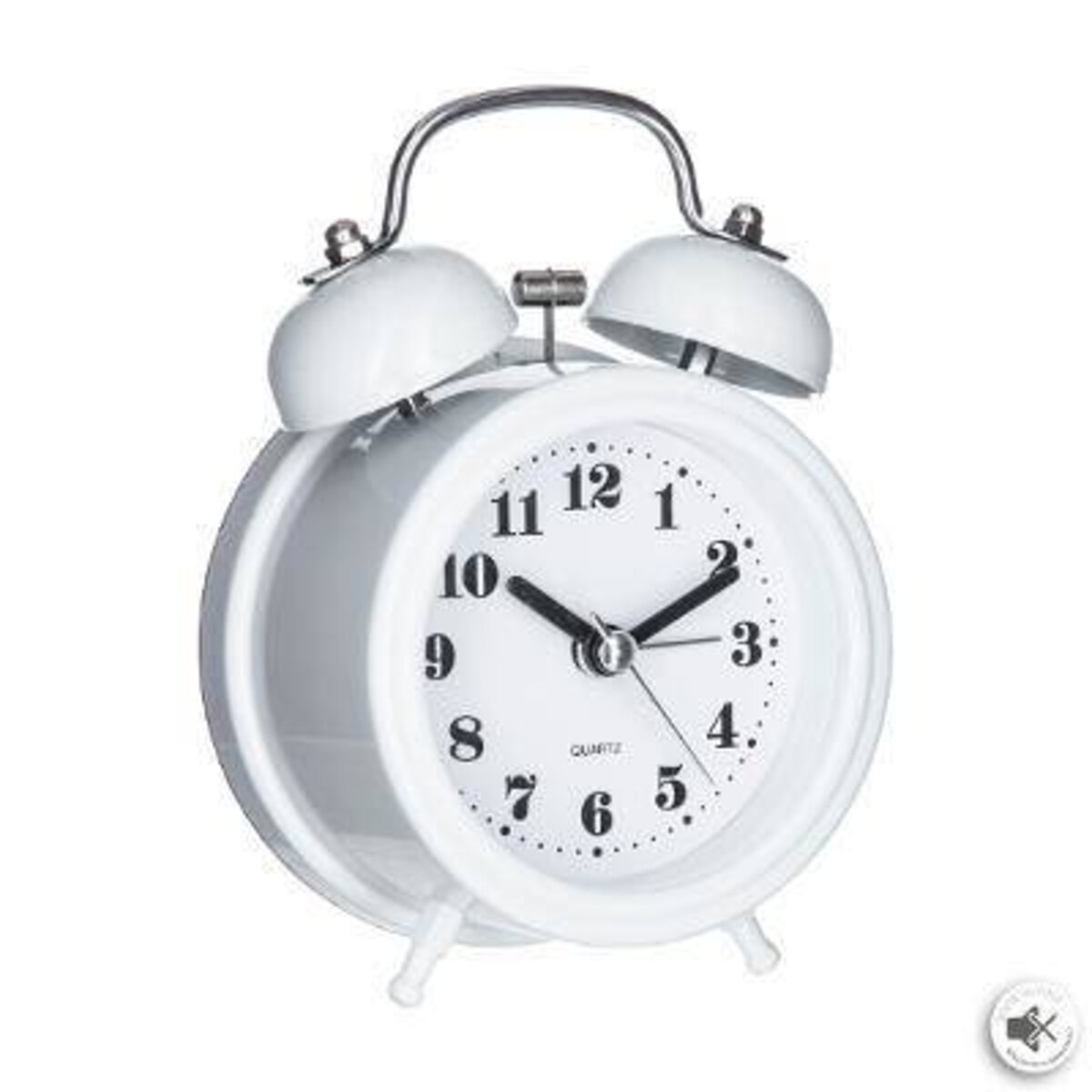 Zegar stołowy w kształcie budzika, Ø 8,5 cm