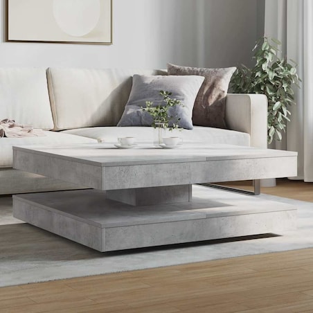 vidaXL Stolik kawowy obrotowy 360 stopni Betonowy szary 90x90x34,5 cm