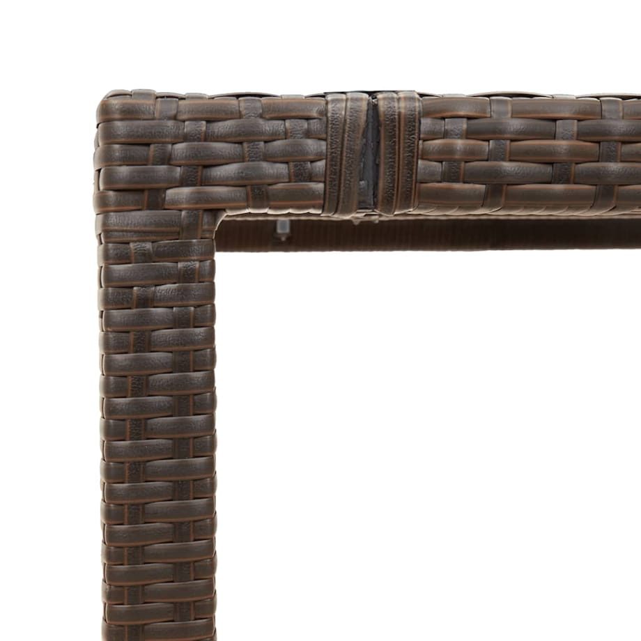 vidaXL Stół ogrodowy ze szklanym blatem, brąz, 190x90x75cm, polirattan