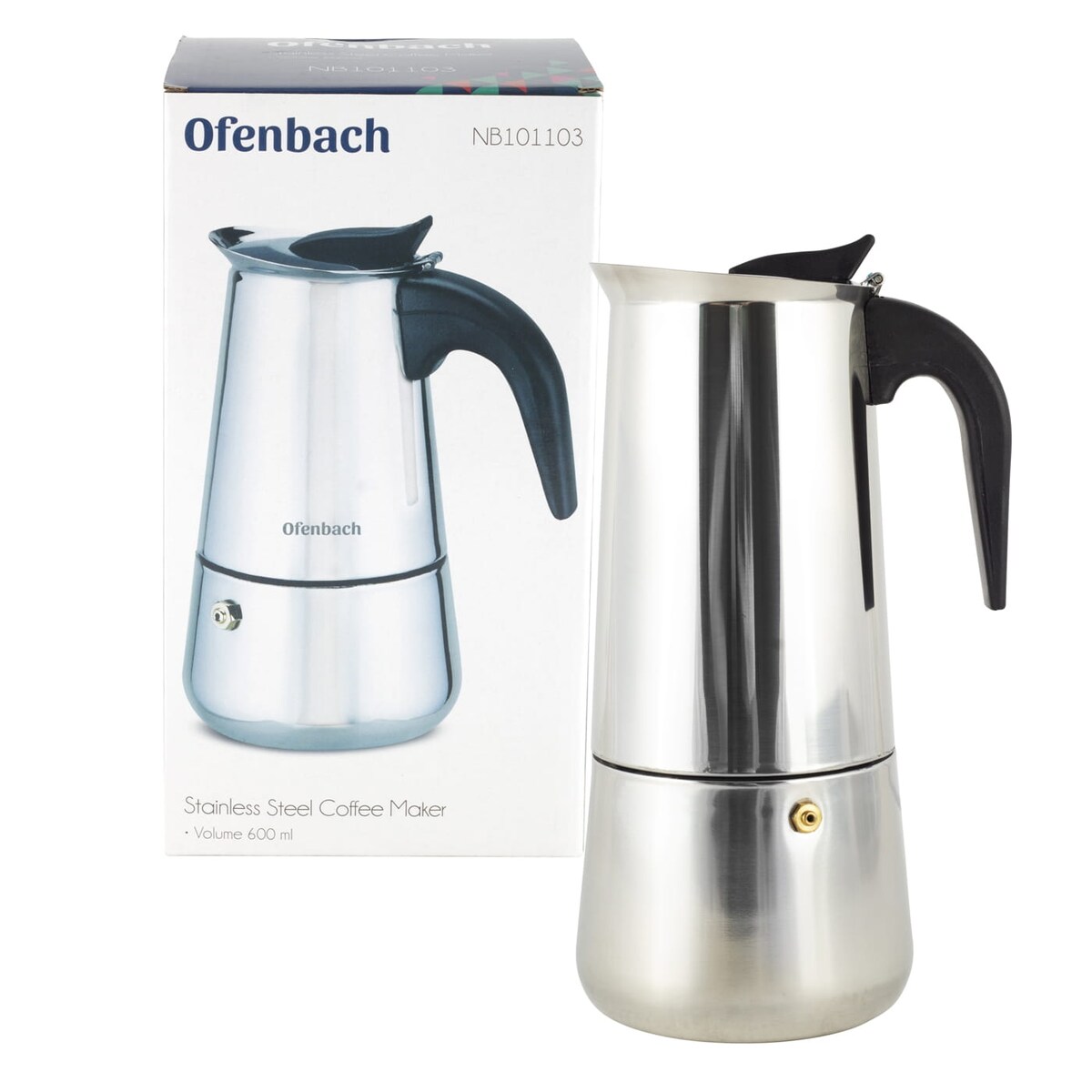 Stalowa kawiarka kafeterka zaparzacz do kawy 650ml OFENBACH