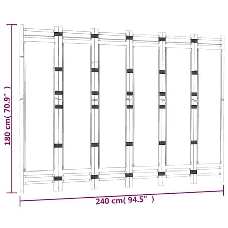 vidaXL Składany parawan 6-panelowy, 240 cm, bambus i płótno