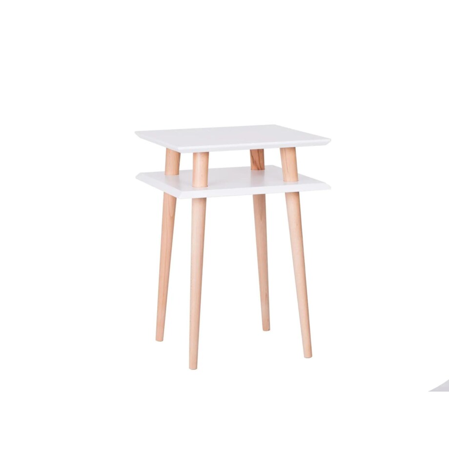 Stolik kawowy SQUARE HIGH 43x43 biały kwadratowy