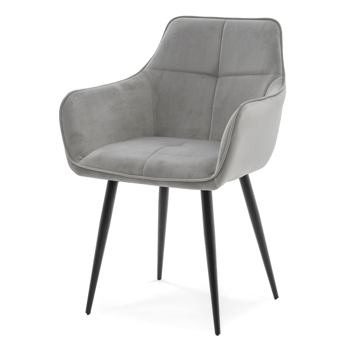 Krzesło tapicerowane welurowe QUATTRO velvet jasnoszary