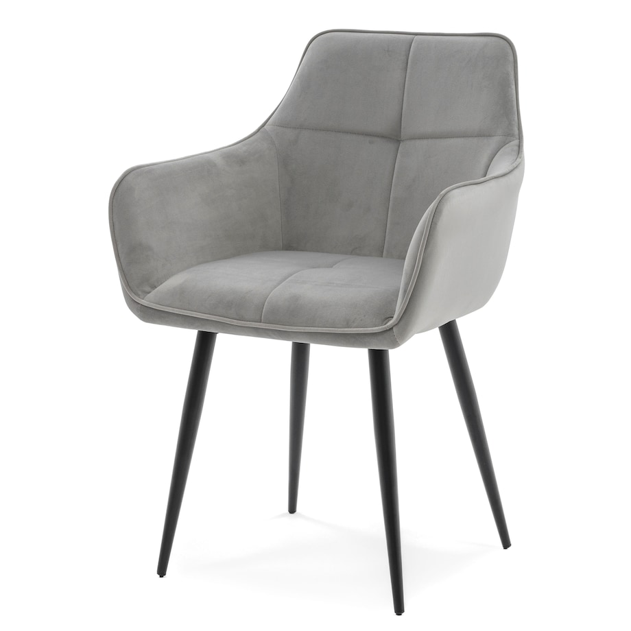 Krzesło tapicerowane welurowe QUATTRO velvet jasnoszary