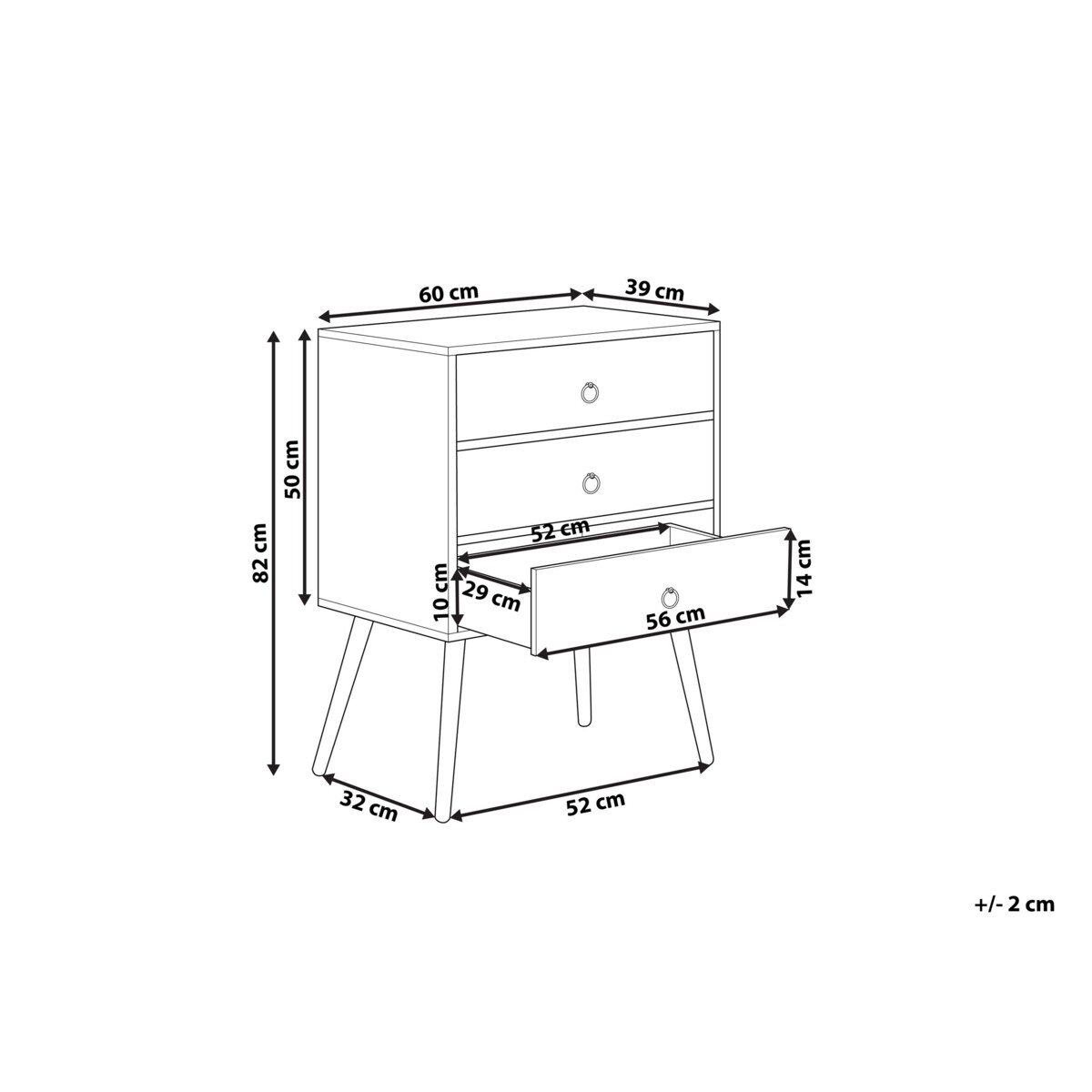 Komoda ciemne drewno z szarym BATLEY