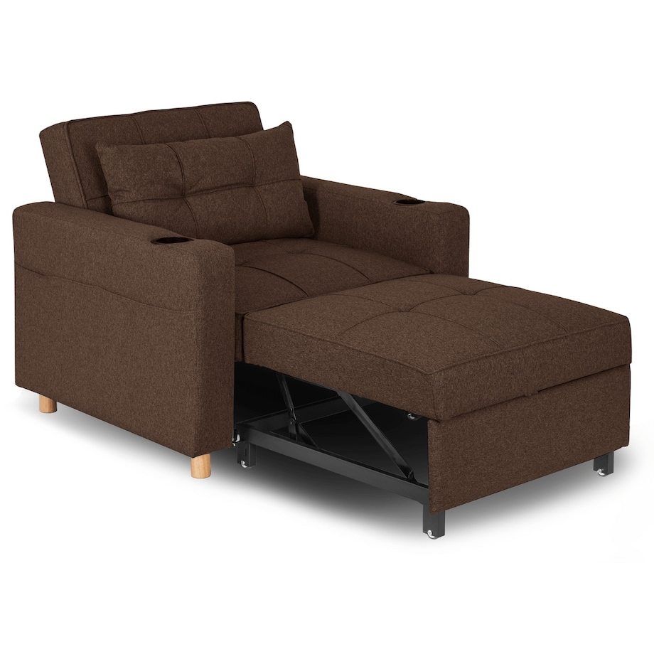 Amerykanka Fotel Rozkładany Sofa Do Spania Wypoczynkowy Brązowy SOLOR