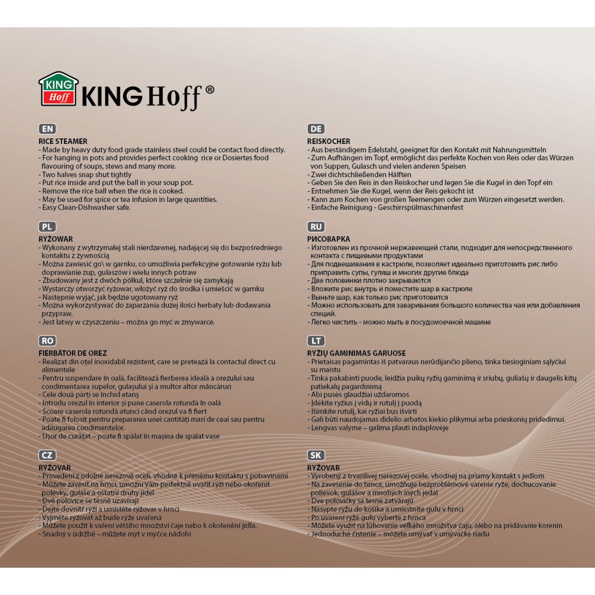 Ryżowar Wkład Do Gotowania Ryżu Knghoff Kh-1273