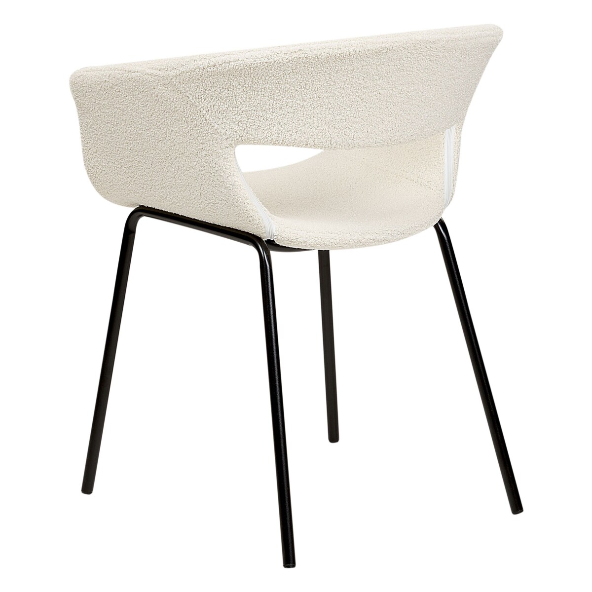 Zestaw 2 krzeseł do jadalni ELMA Boucle Złamana biel