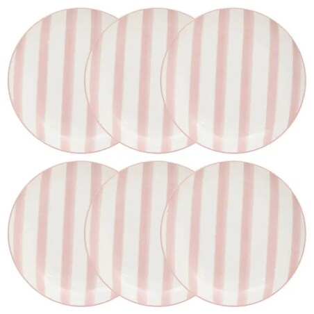 Komplet 6 talerzy deserowych, pudrowych, Charlie, 19 cm