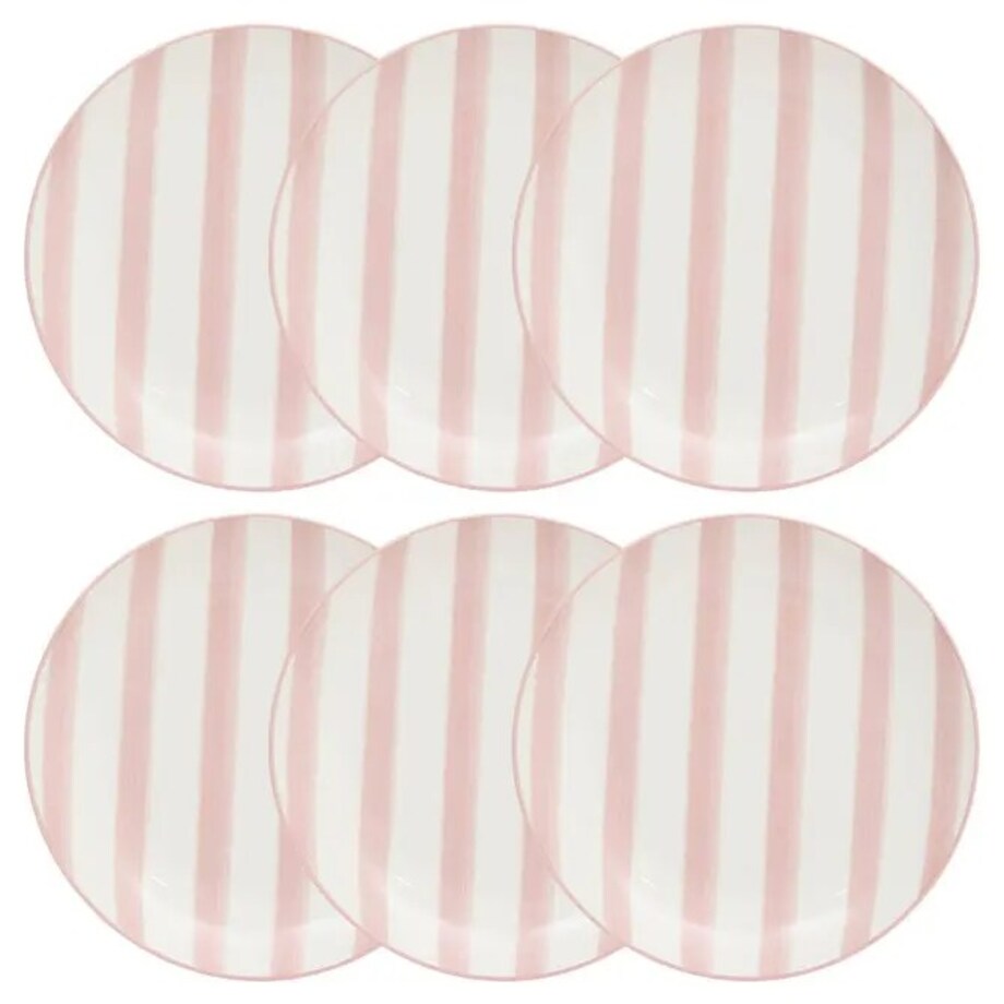 Komplet 6 talerzy deserowych, pudrowych, Charlie, 19 cm