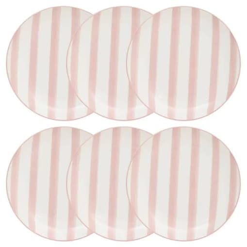 Komplet 6 talerzy deserowych, pudrowych, Charlie, 19 cm