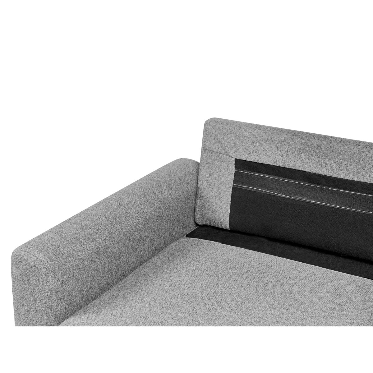 Narożnik rozkładany NASSJO Len syntetyczny Szary dla 3 osób Prawostronny