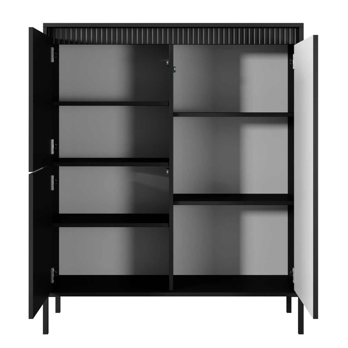 Komoda Wysoka 3D ENSO ryflowana, czarna