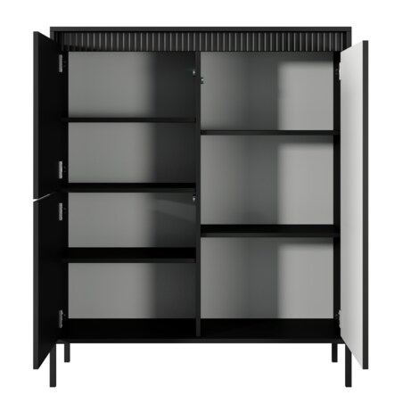 Komoda Wysoka 3D ENSO ryflowana, czarna