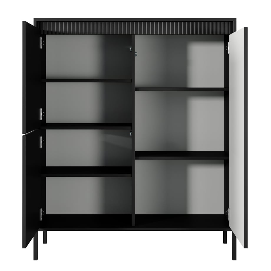 Komoda Wysoka 3D ENSO ryflowana, czarna