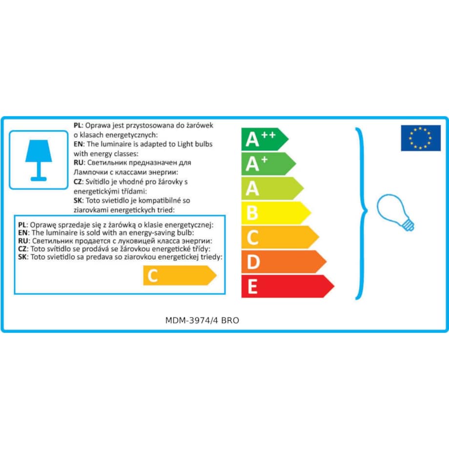 LAMPA wisząca AMILY MDM-3974/4 BRO Italux metalowa OPRAWA szklane kule ZWIS balls złote białe