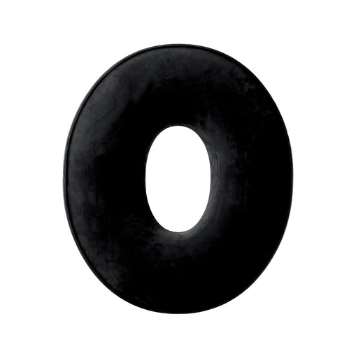 Poduszka literka O, głęboka czerń, 30x40cm, Posh Velvet