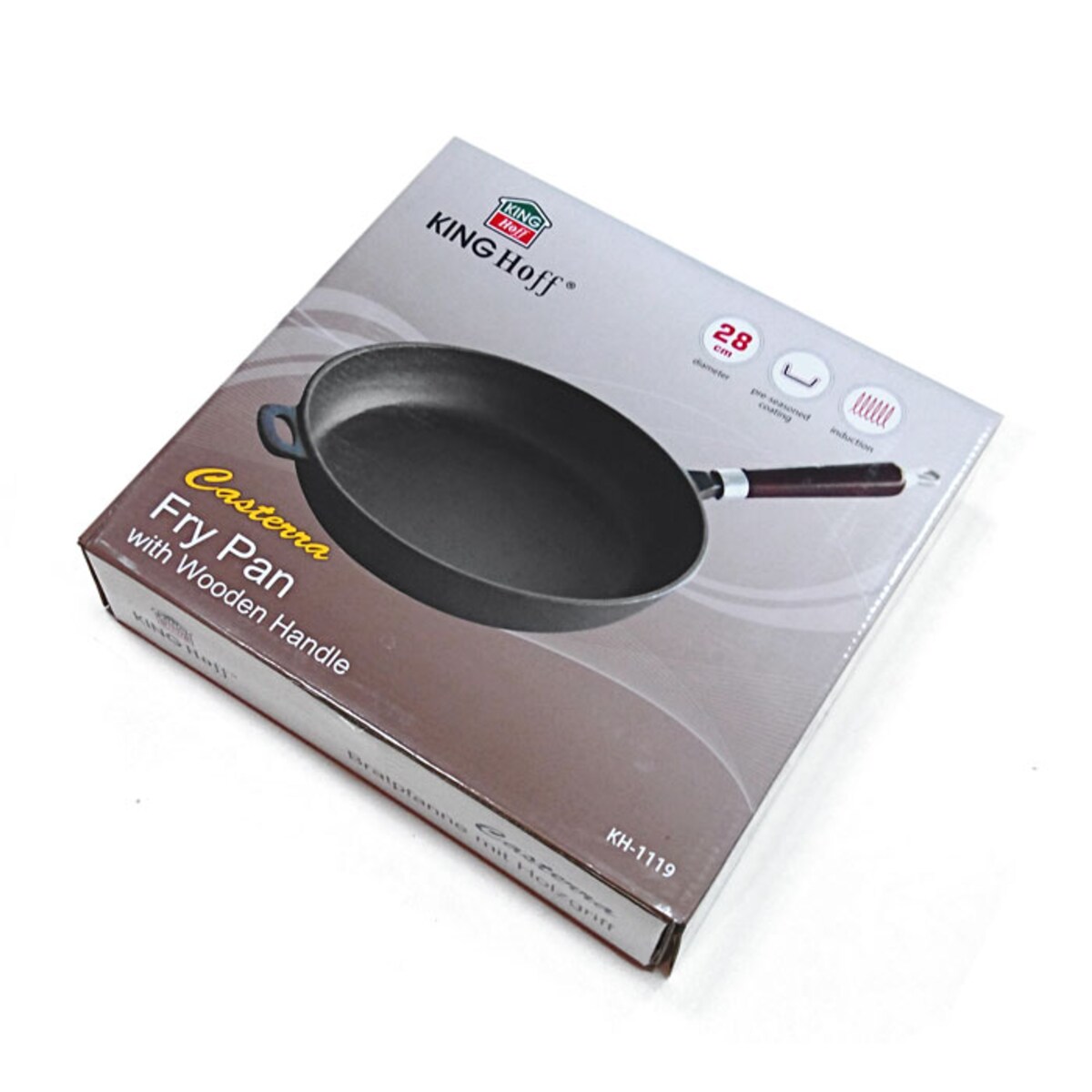 Patelnia żeliwna z odkręcanym uchwytem 28cm na indukcję gaz KINGHOFF