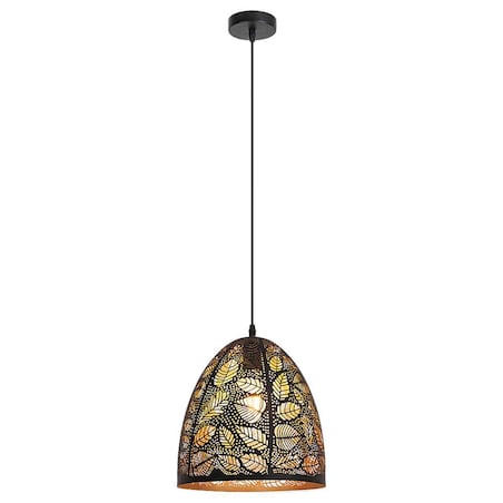 LAMPA wisząca MANORCA 2277 Rabalux metalowa OPRAWA orientalny ZWIS liście vintage czarny złoty