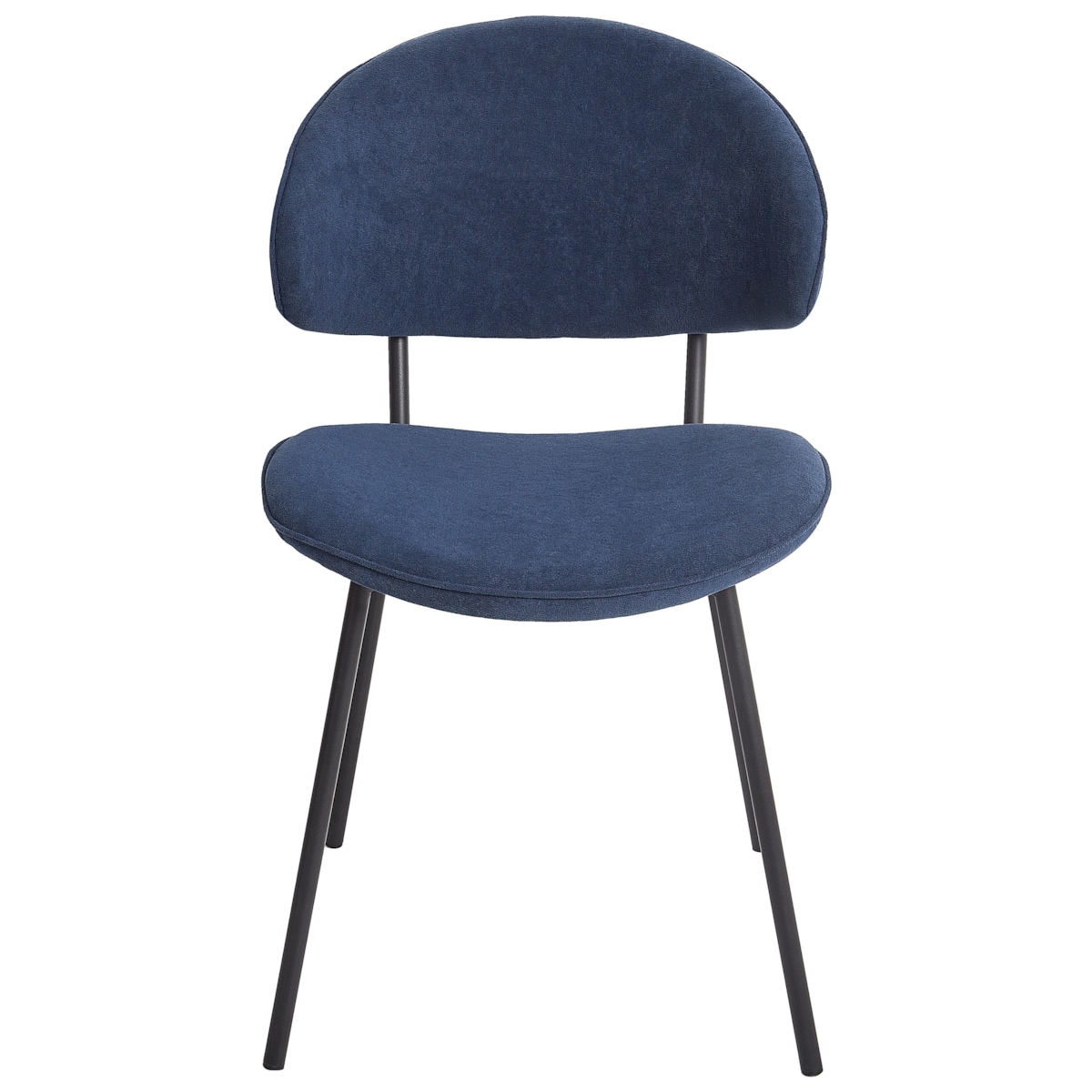 Krzesło do jadalni Zestaw 2 Tkanina Ciemnoniebieski KIANA