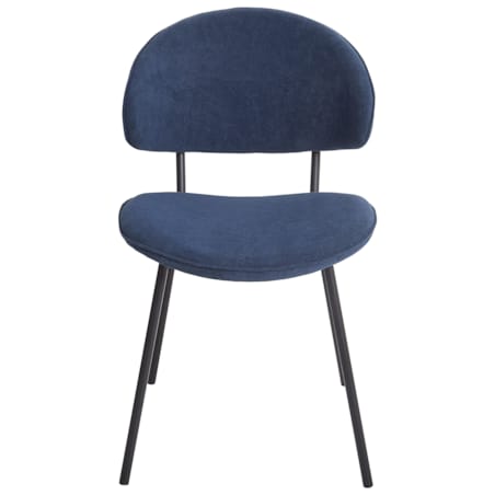 Krzesło do jadalni Zestaw 2 Tkanina Ciemnoniebieski KIANA
