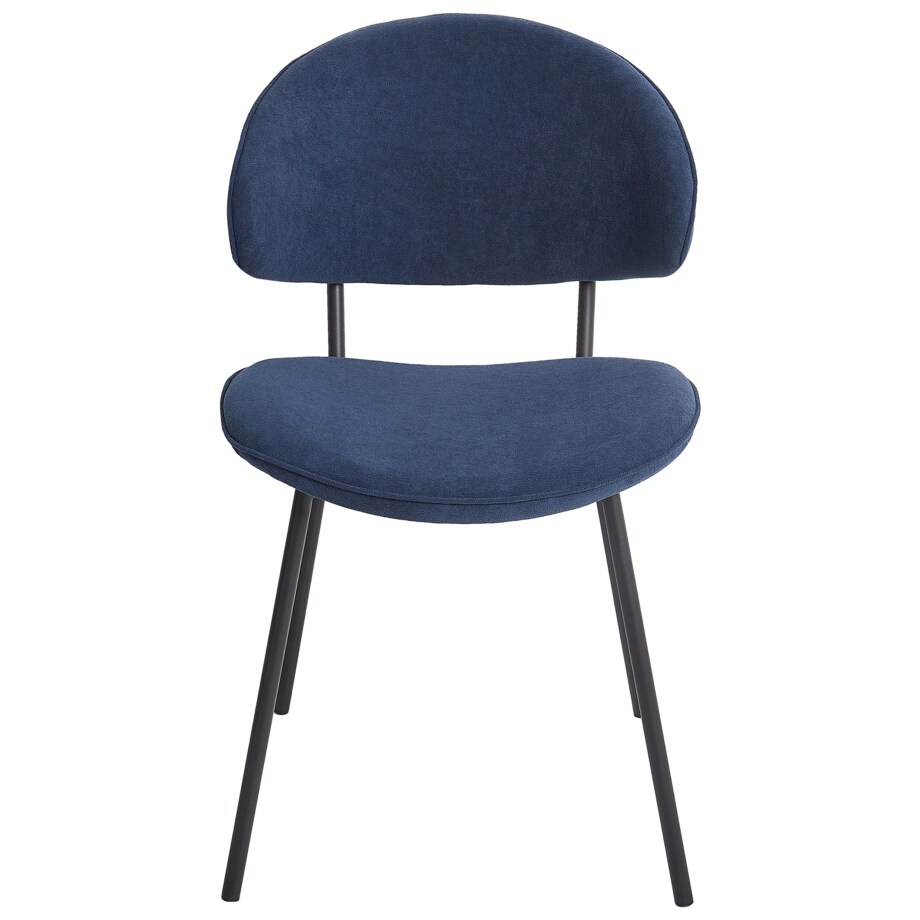 Krzesło do jadalni Zestaw 2 Tkanina Ciemnoniebieski KIANA