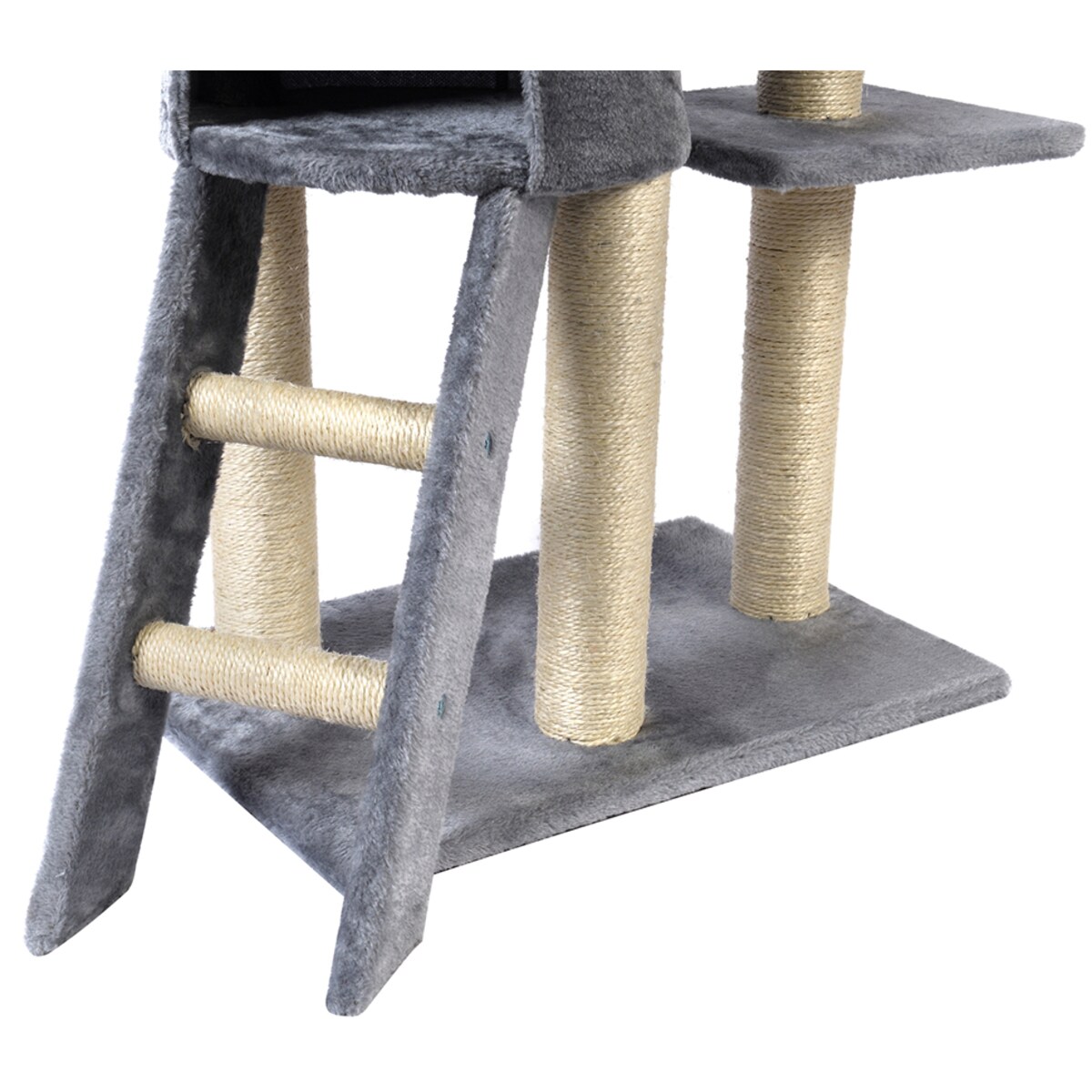 Drapak dla kotów wieża Funfit Home&Office 5 poziomów sizal szary 139 cm