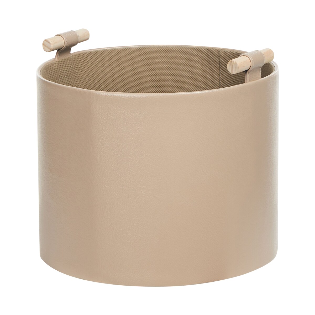 Zestaw 3 koszy z ekoskóry beżowy ARAM