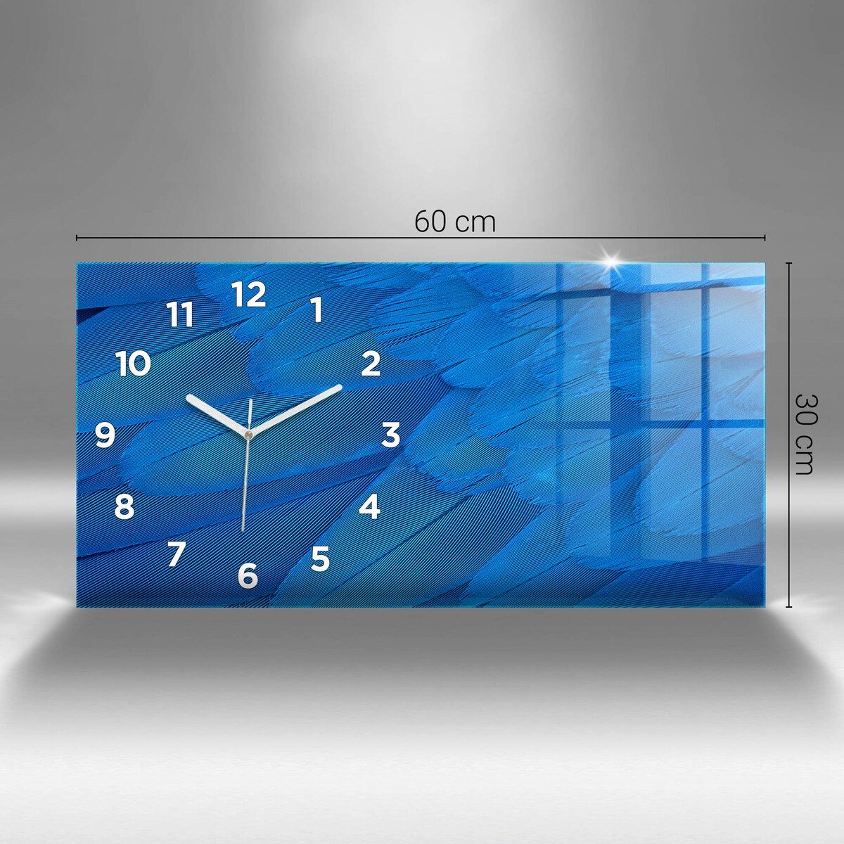 Zegar ścienny Czarny Marmur, 60x30 cm