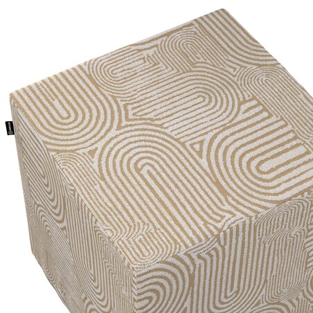Pufa kostka, beżowe łuki na kremowym tle, 40 x 40 x 40 cm, Cosy Home