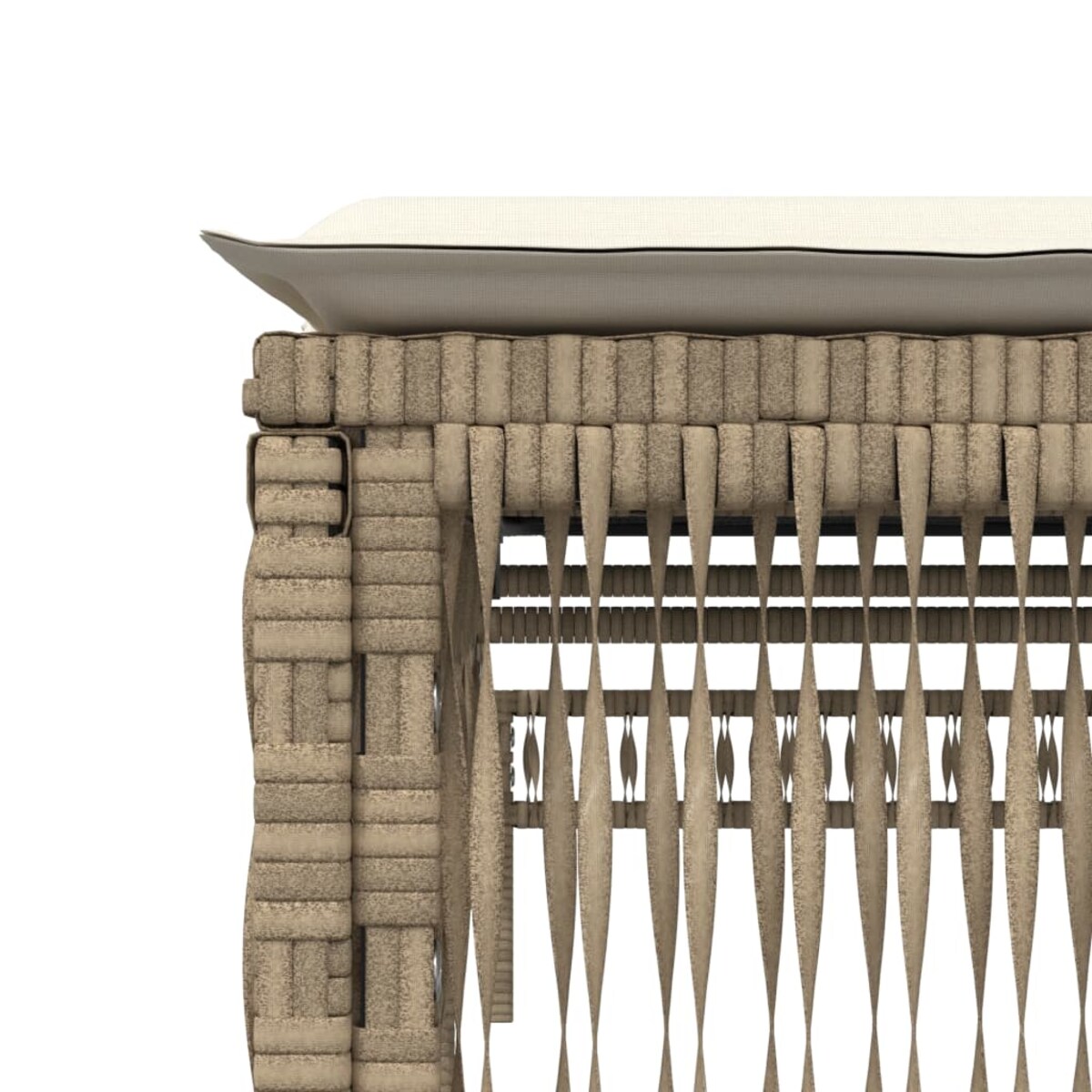 vidaXL Leżaki ze stolikiem, 2 szt., beżowe, polirattan