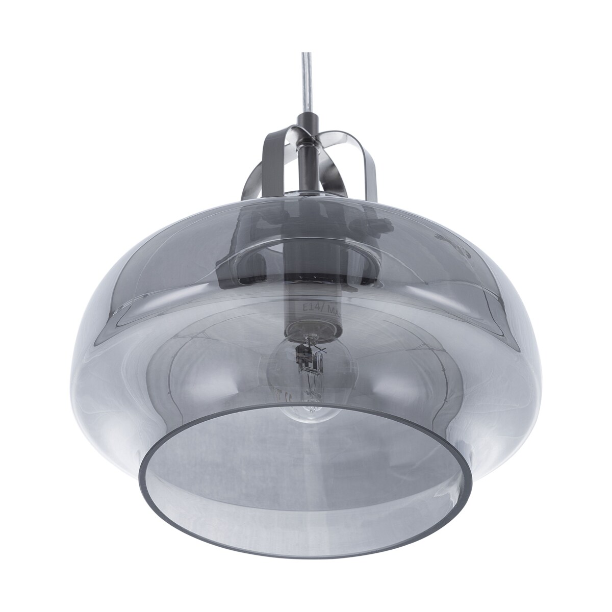 Lampa wisząca szklana szara WILTZ