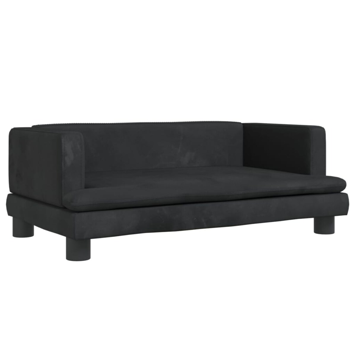 vidaXL Sofa dla dzieci, czarna, 80x45x30 cm, aksamit