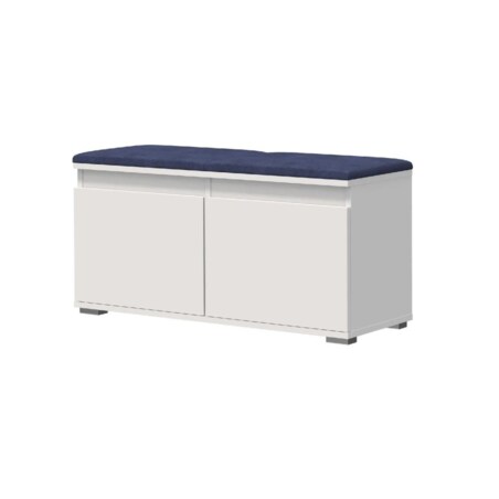 Garderoba z siedziskiem SINGAPUR 154 do przedpokoju biała/granatowa
