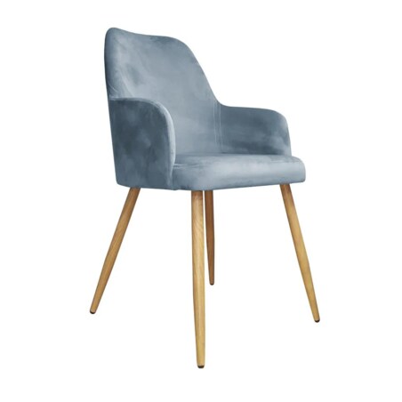 Krzesło WEZERA BL VELVET szare/dąb