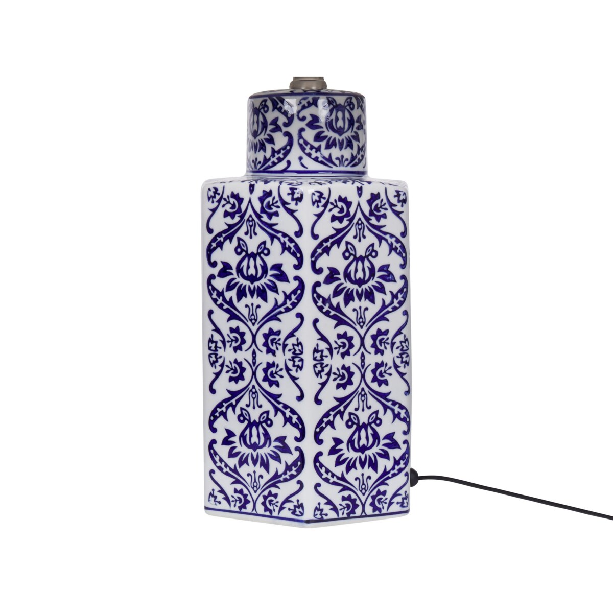 Lampa stołowa porcelanowa biało-niebieska MARCELIN