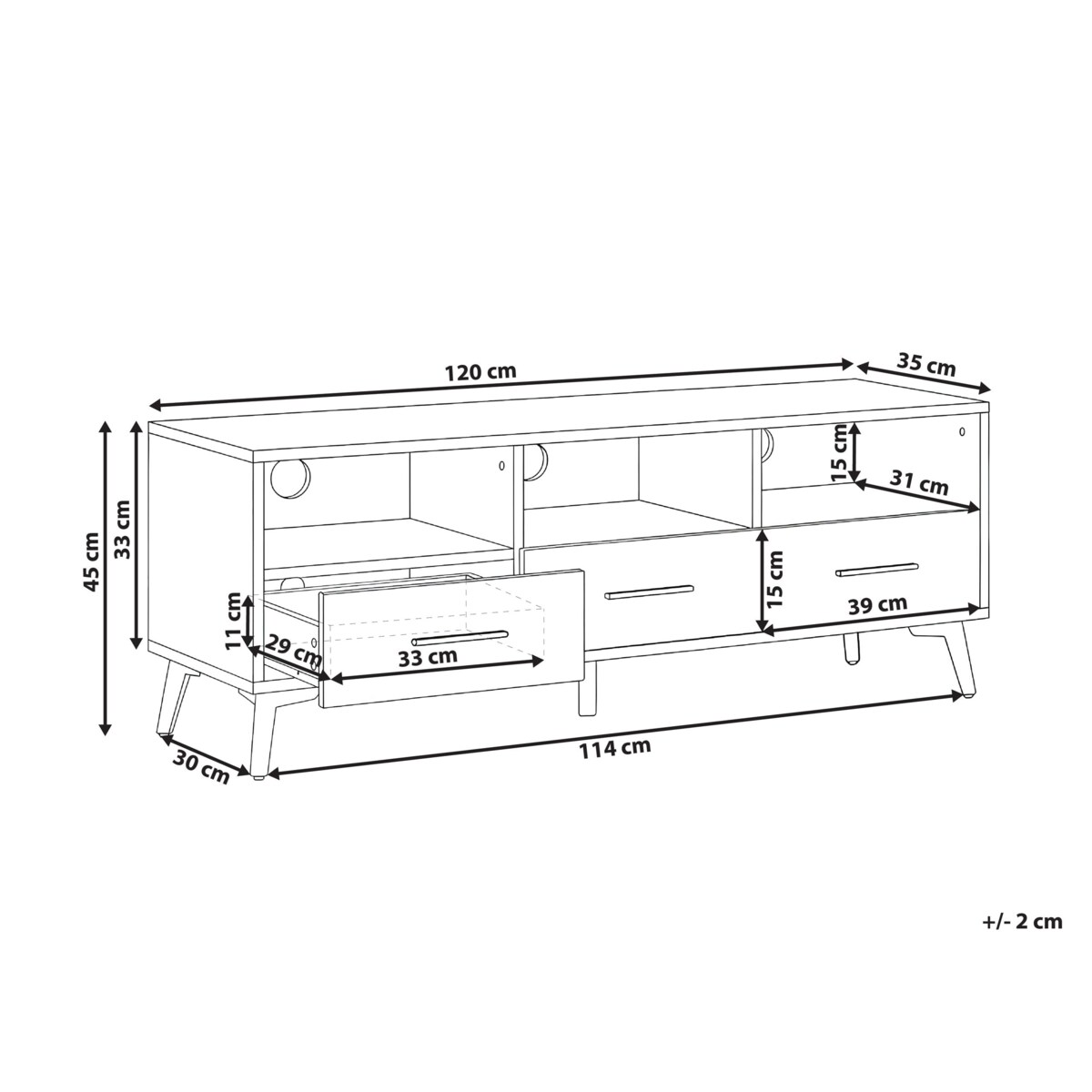 Szafka RTV KITIMAT Jasnobrązowy