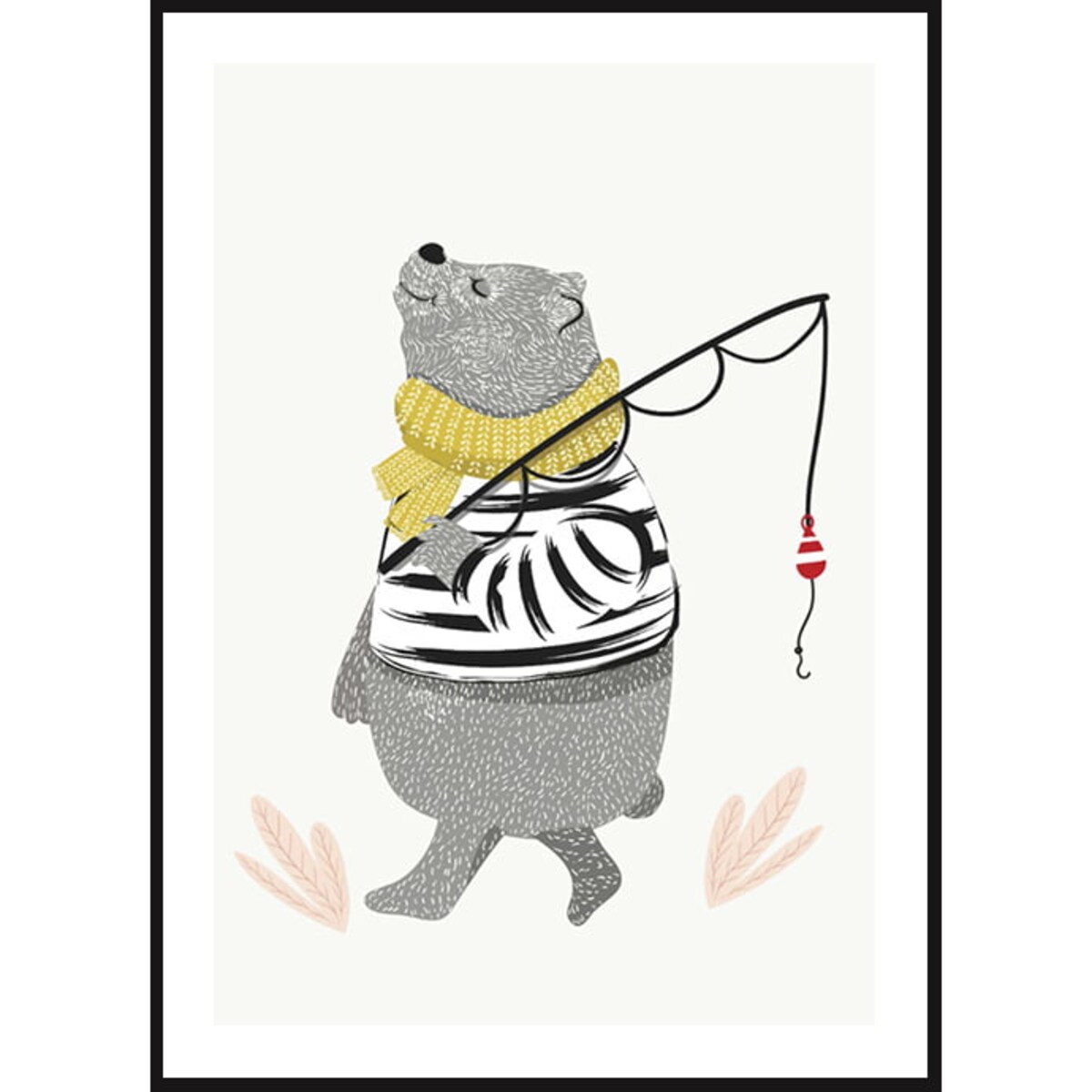 Poster Story, Plakat, Obraz - Niedźwiadek z Wędką, wymiary 30 x 42 cm