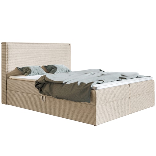 Łóżko kontynentalne FOX 9 120x200 tkanina Poso,tkanina - jasny beż