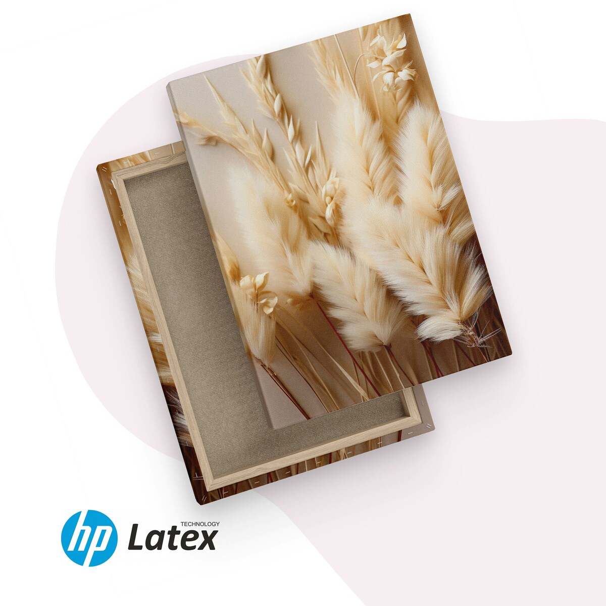 3x Obraz Na Płótnie Set Kwiaty Bawełna Trawy Natura Styl Boho Rośliny 30x40cm